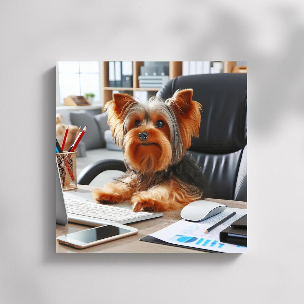 Yorkshire Terrier at the Computer: Office Fluffy in Action