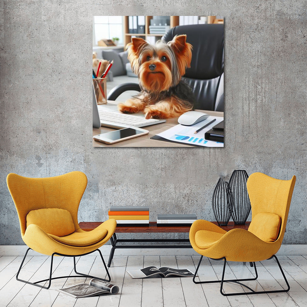 Yorkshire Terrier at the Computer: Office Fluffy in Action