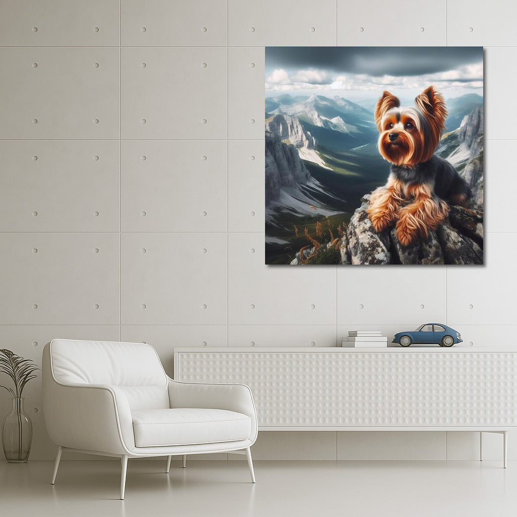 Yorkshire Terrier at the Top: Adventures and the Majesty of Nature