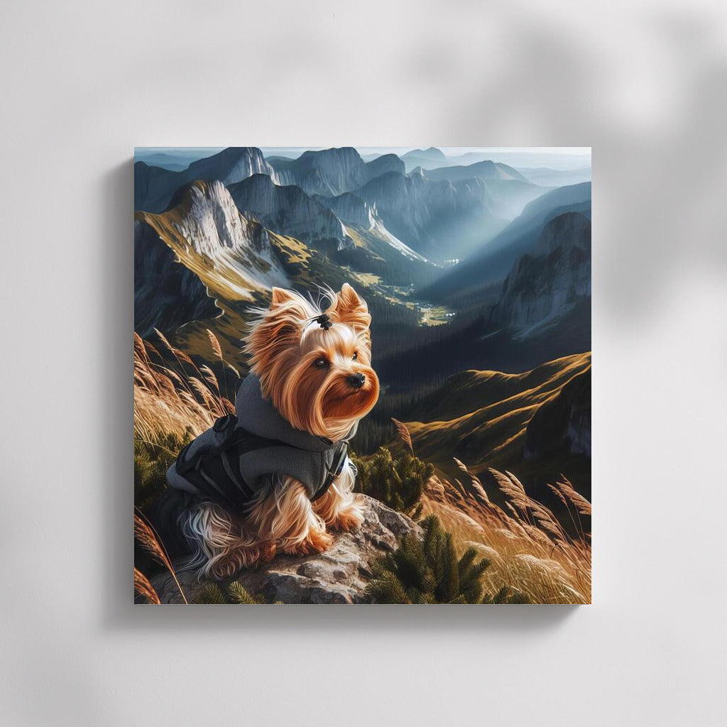 Yorkshire Terrier on a Mountain Top: Enjoying the View and Freedom