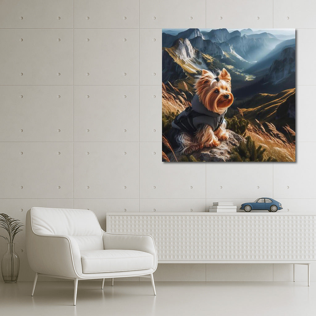 Yorkshire Terrier on a Mountain Top: Enjoying the View and Freedom