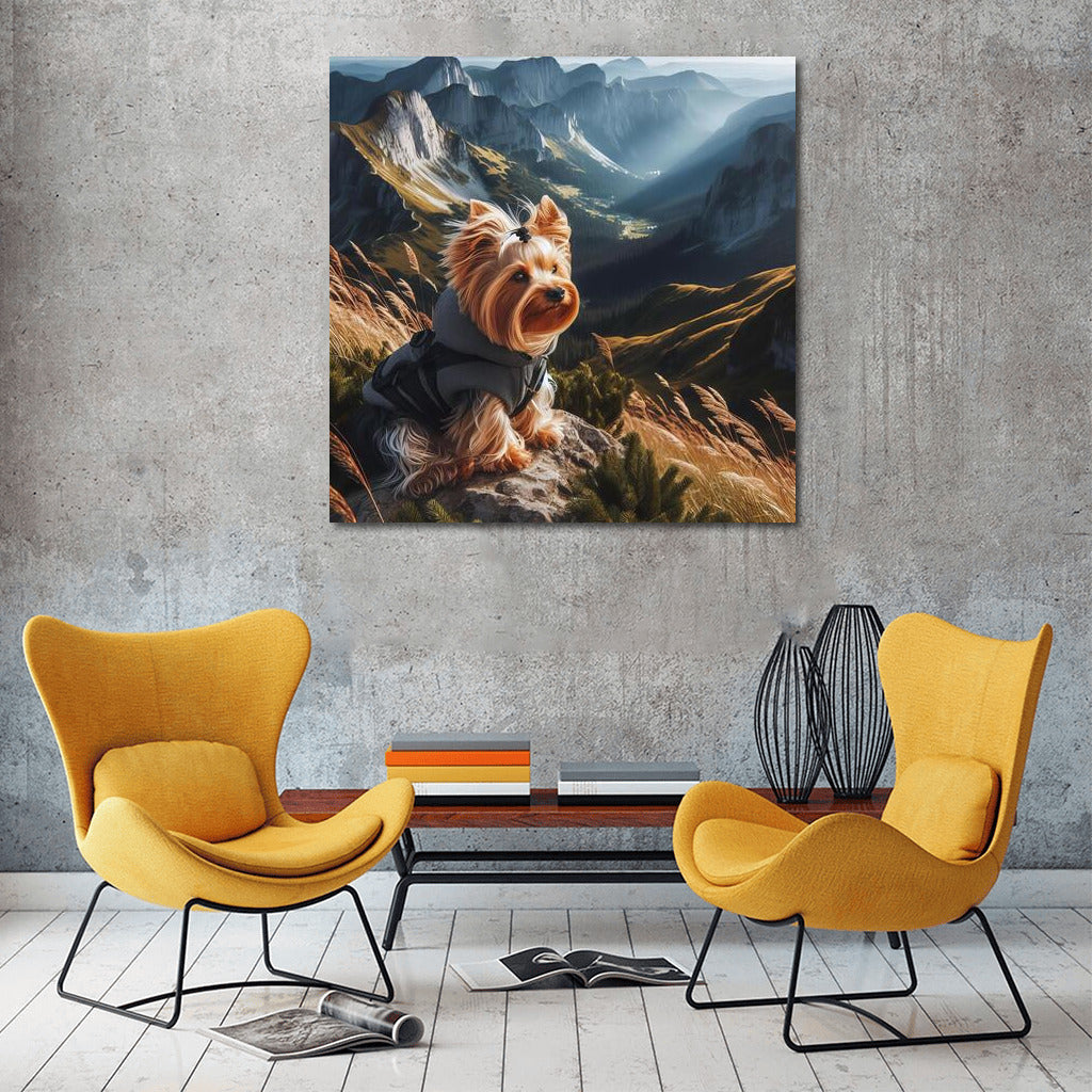 Yorkshire Terrier on a Mountain Top: Enjoying the View and Freedom