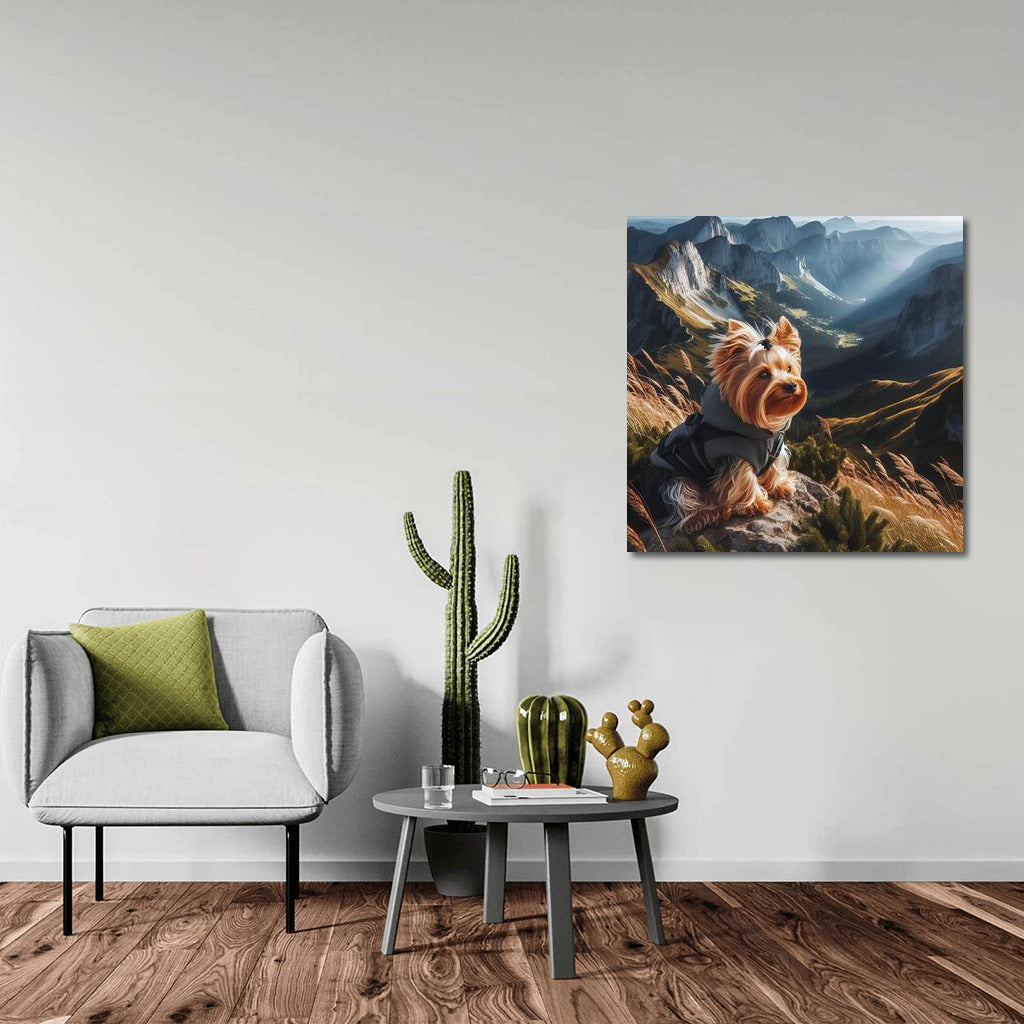 Yorkshire Terrier on a Mountain Top: Enjoying the View and Freedom