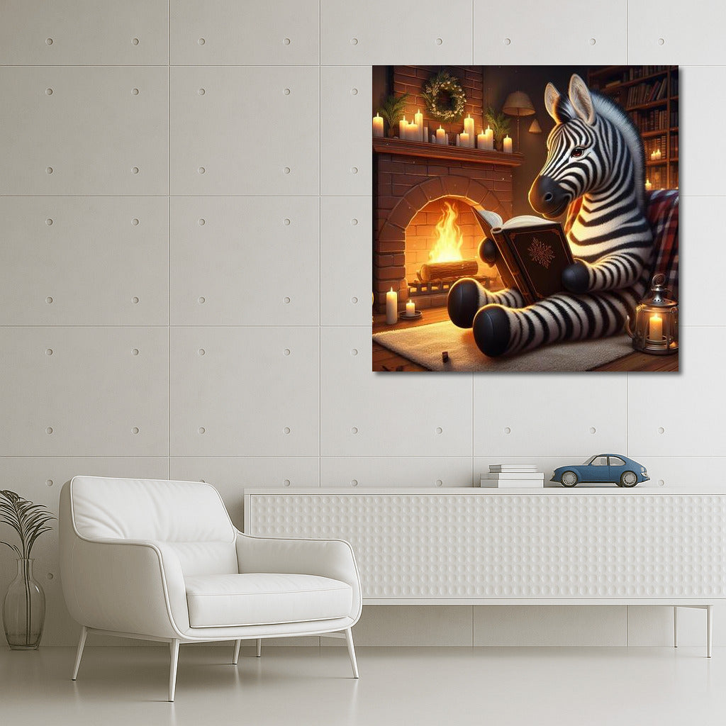 Zebra at the Book Campfire: A Cozy Home for Book Lovers
