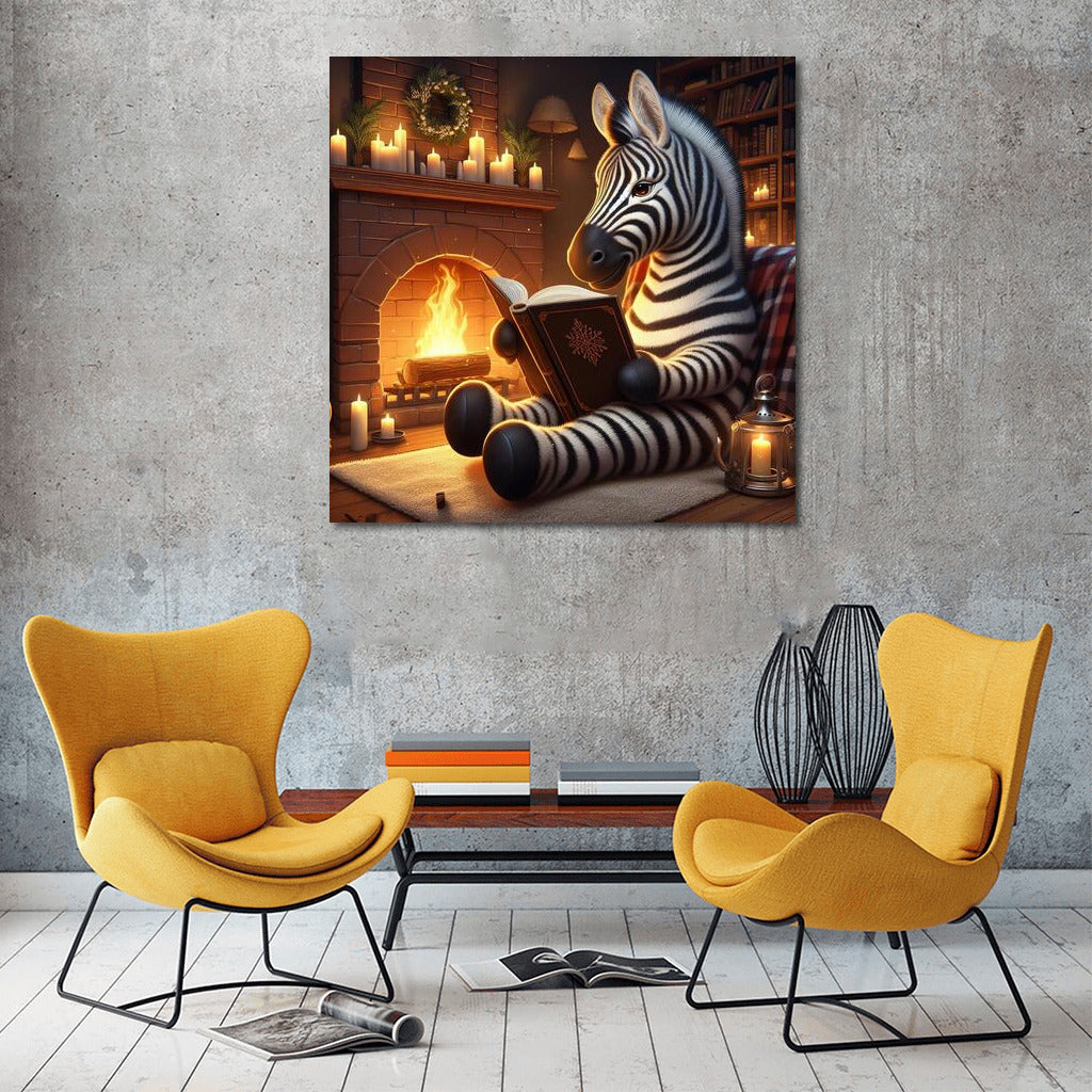Zebra at the Book Campfire: A Cozy Home for Book Lovers