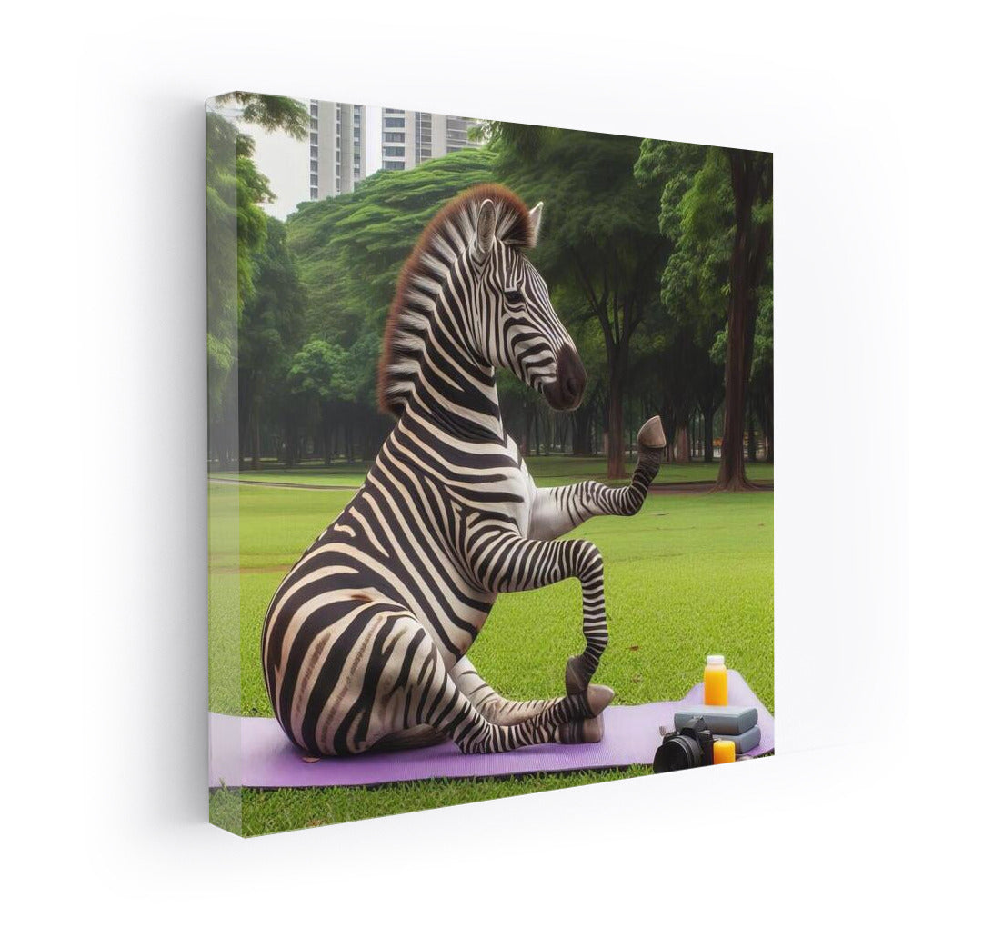 Zebra in Lotus Pose: Yoga in Nature