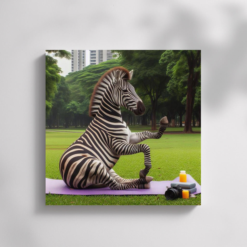 Zebra in Lotus Pose: Yoga in Nature
