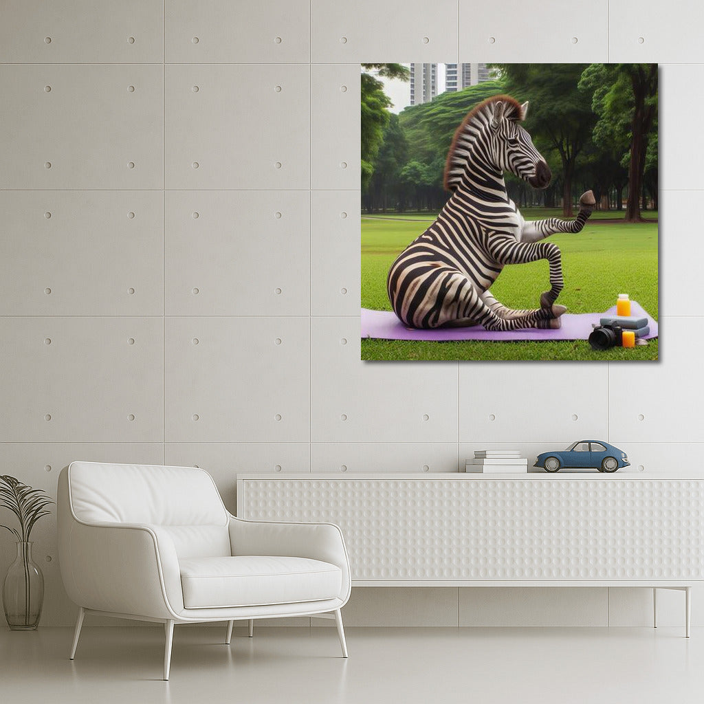 Zebra in Lotus Pose: Yoga in Nature