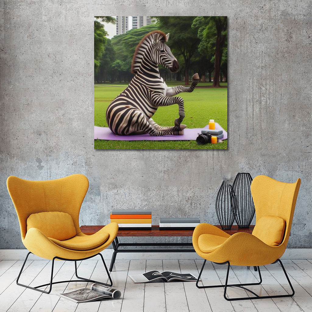 Zebra in Lotus Pose: Yoga in Nature
