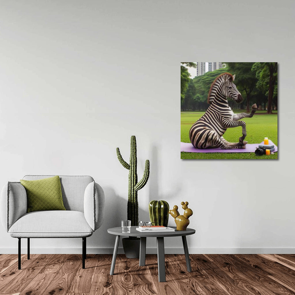 Zebra in Lotus Pose: Yoga in Nature