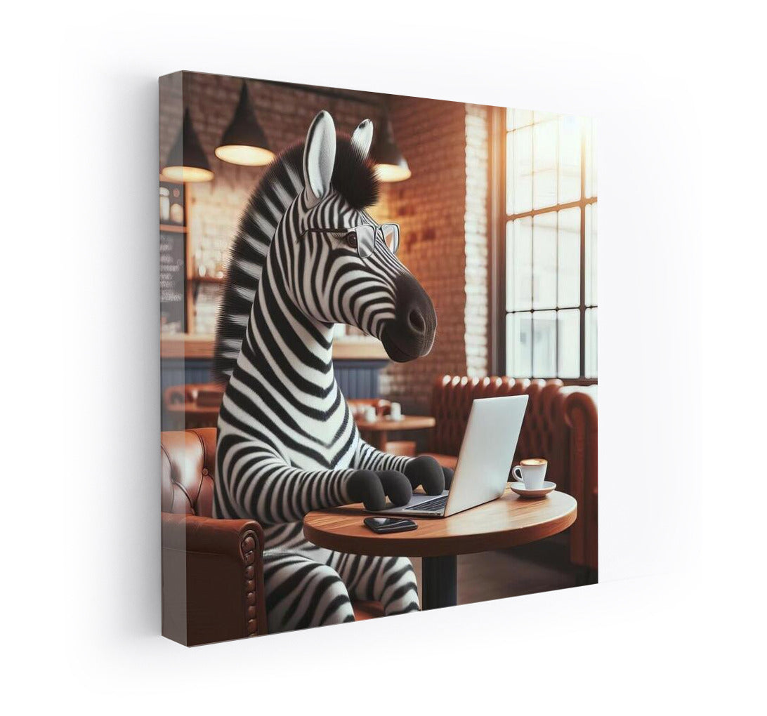 Zebra in a Cafe with a Laptop: Surrealism and Comfort