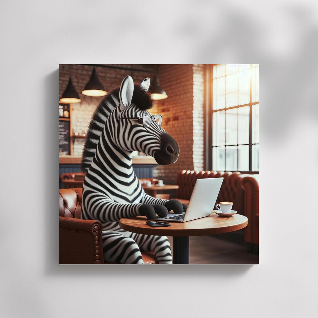 Zebra in a Cafe with a Laptop: Surrealism and Comfort