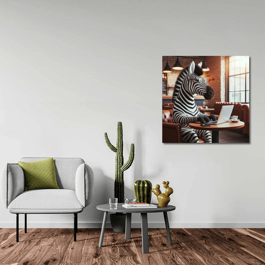 Zebra in a Cafe with a Laptop: Surrealism and Comfort