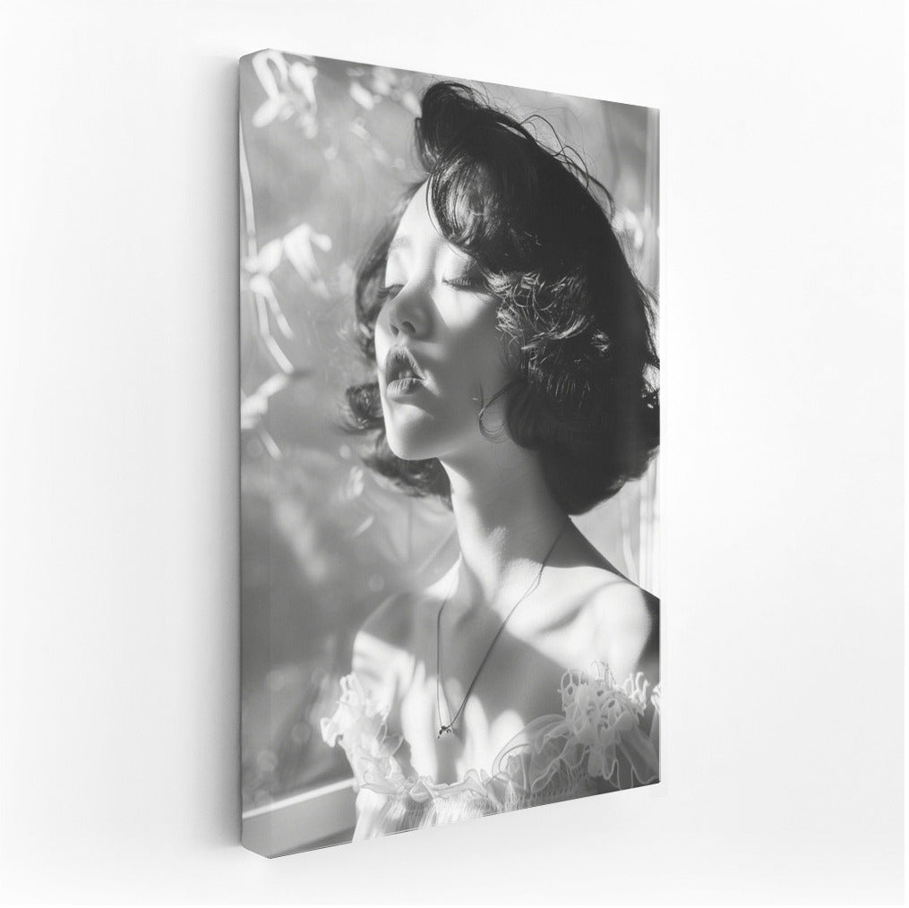 Elegance in Black and White: Portrait of a Beautiful Girl