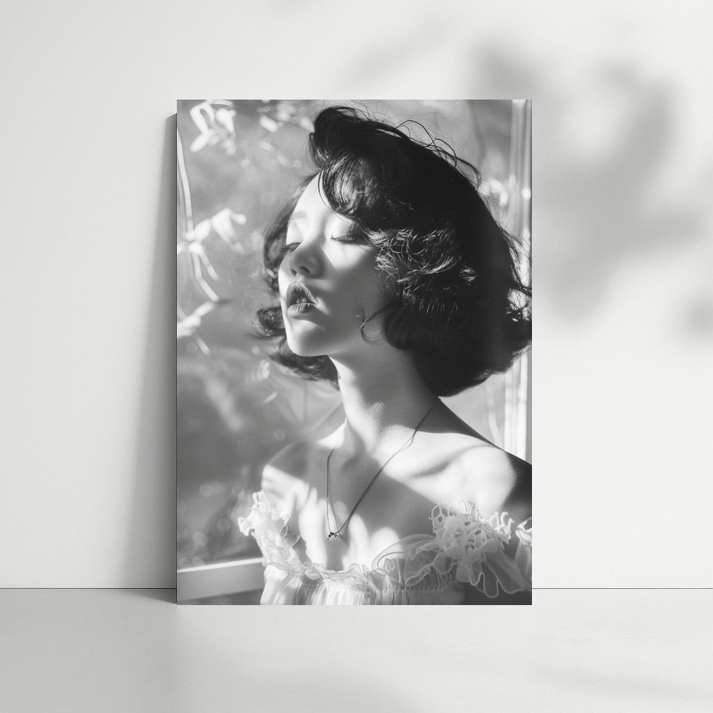 Elegance in Black and White: Portrait of a Beautiful Girl
