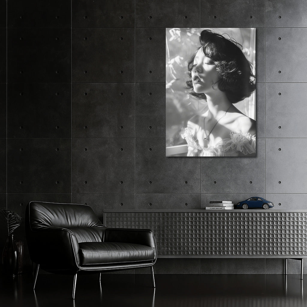 Elegance in Black and White: Portrait of a Beautiful Girl