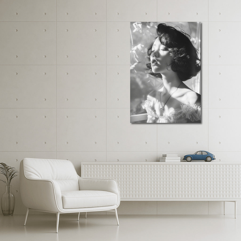 Elegance in Black and White: Portrait of a Beautiful Girl