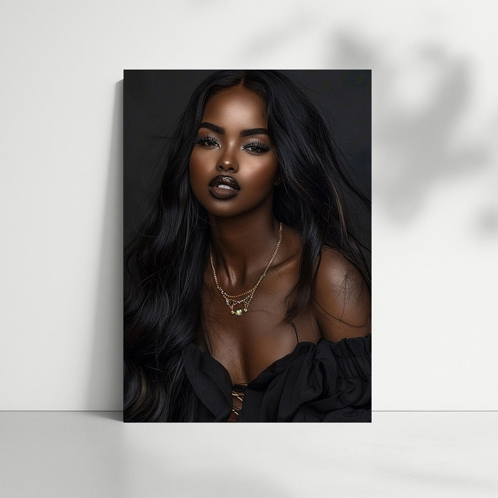 Mysterious Grace: Portrait of a Black Beauty