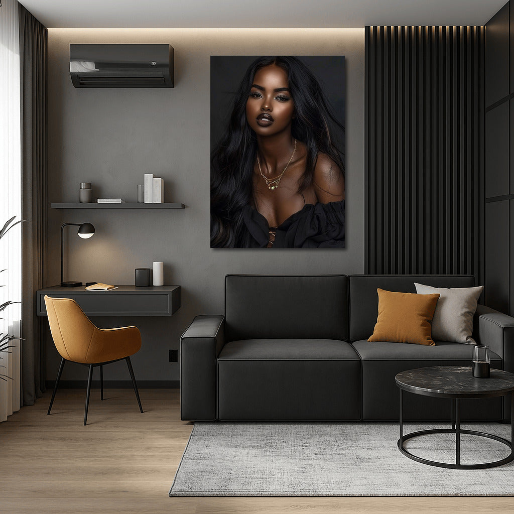 Mysterious Grace: Portrait of a Black Beauty