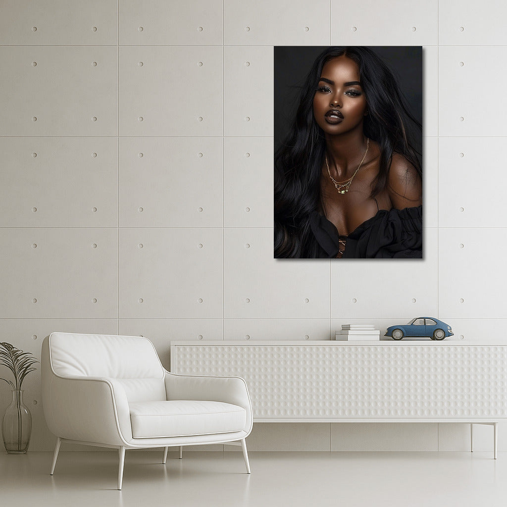 Mysterious Grace: Portrait of a Black Beauty