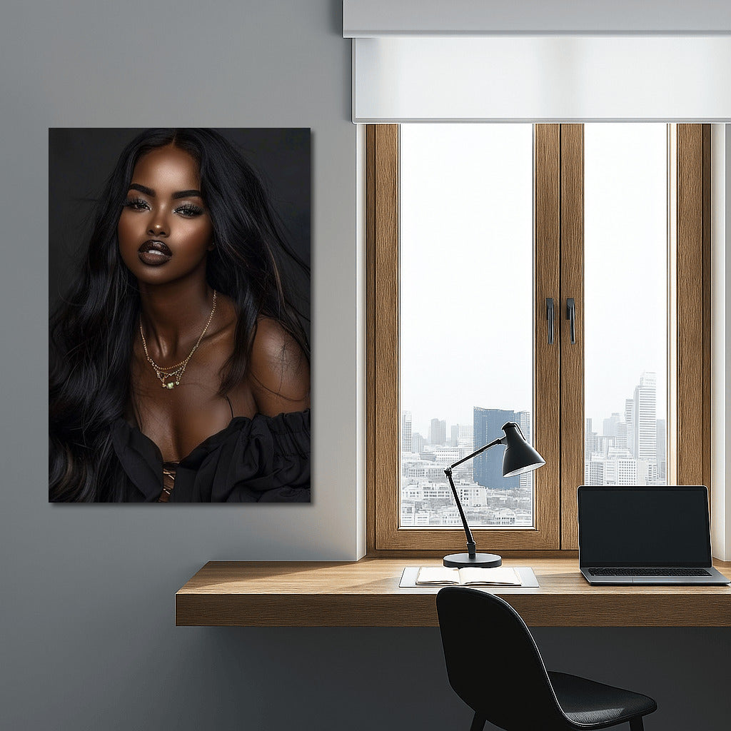Mysterious Grace: Portrait of a Black Beauty