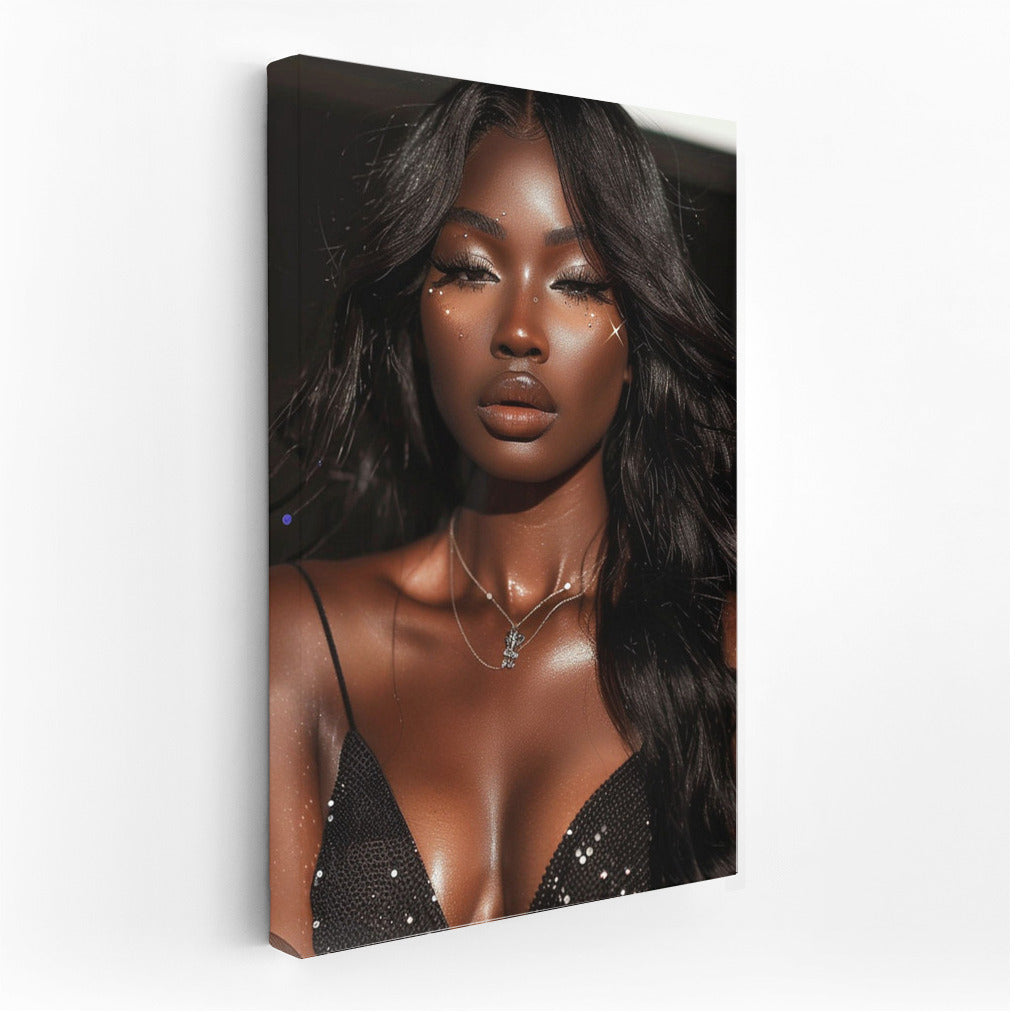 Elegant Grace: Black Beautiful Girl Model