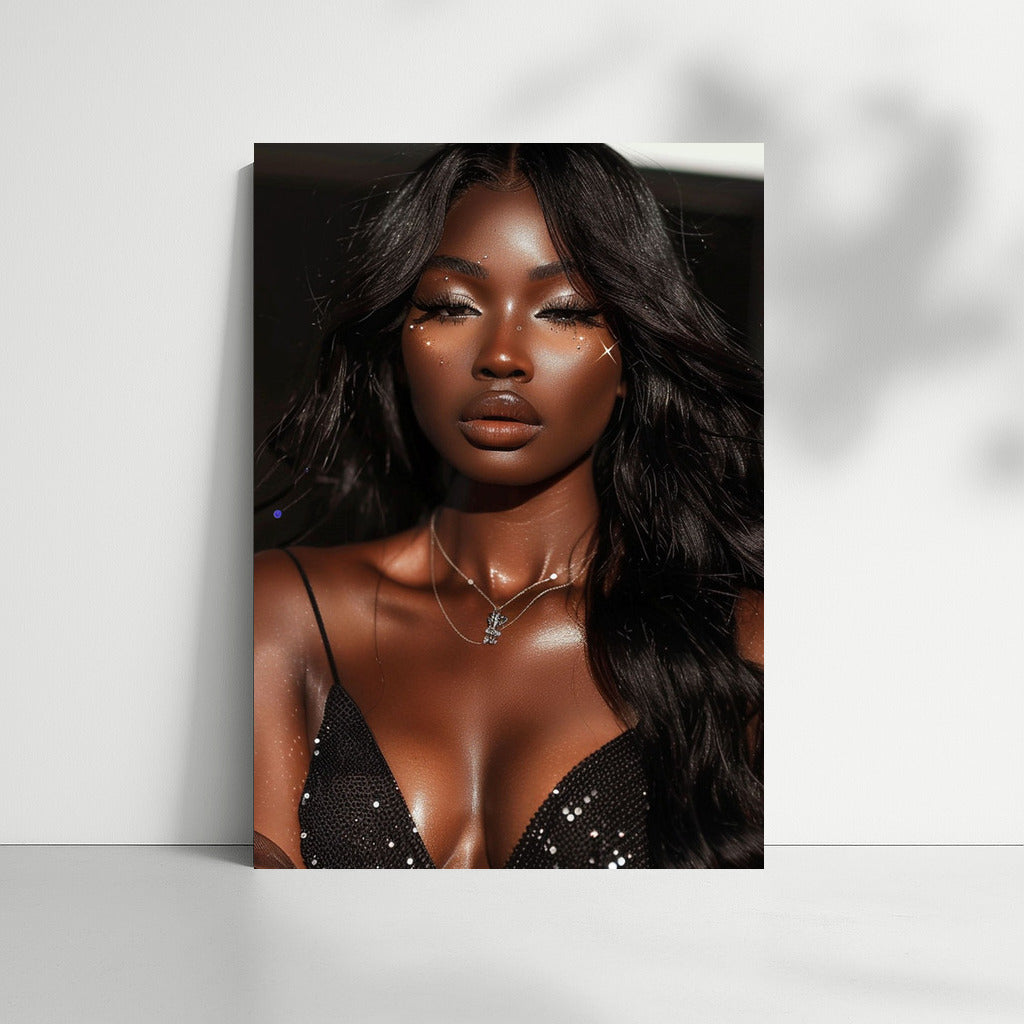 Elegant Grace: Black Beautiful Girl Model