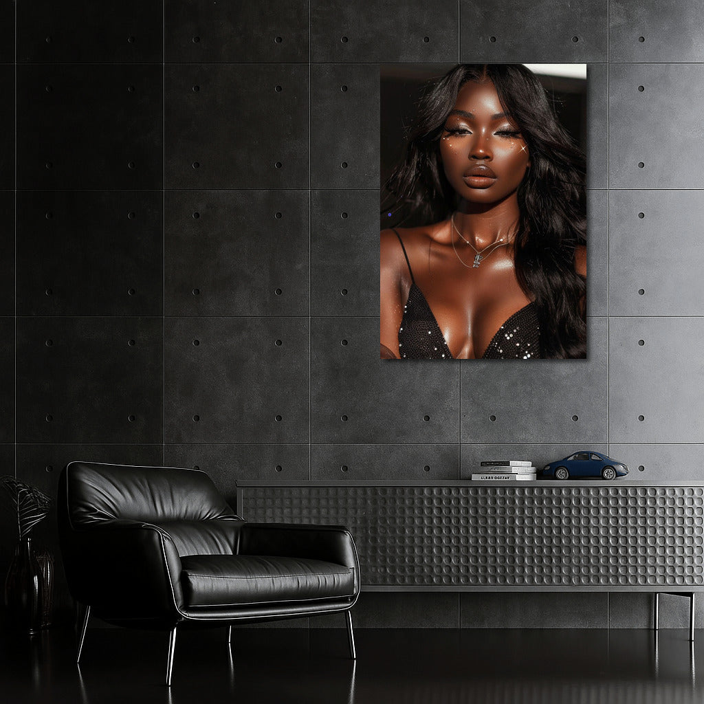 Elegant Grace: Black Beautiful Girl Model