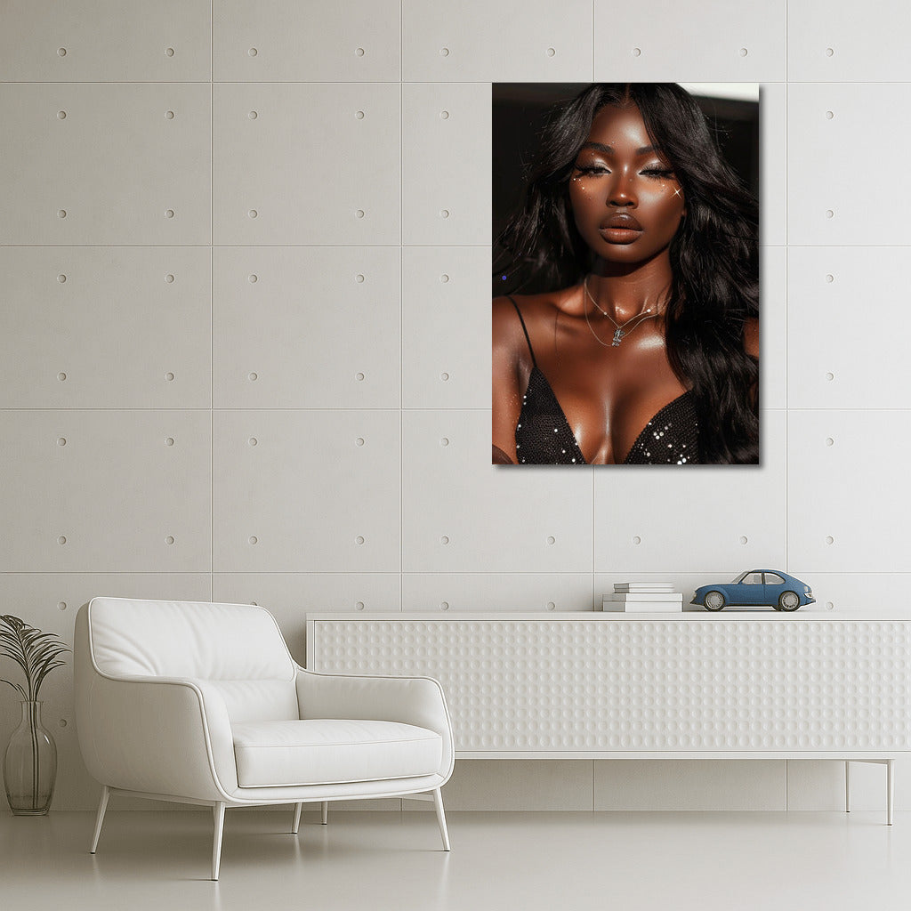 Elegant Grace: Black Beautiful Girl Model