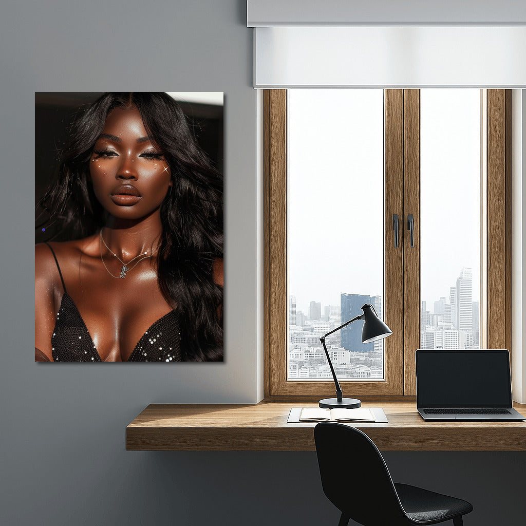 Elegant Grace: Black Beautiful Girl Model