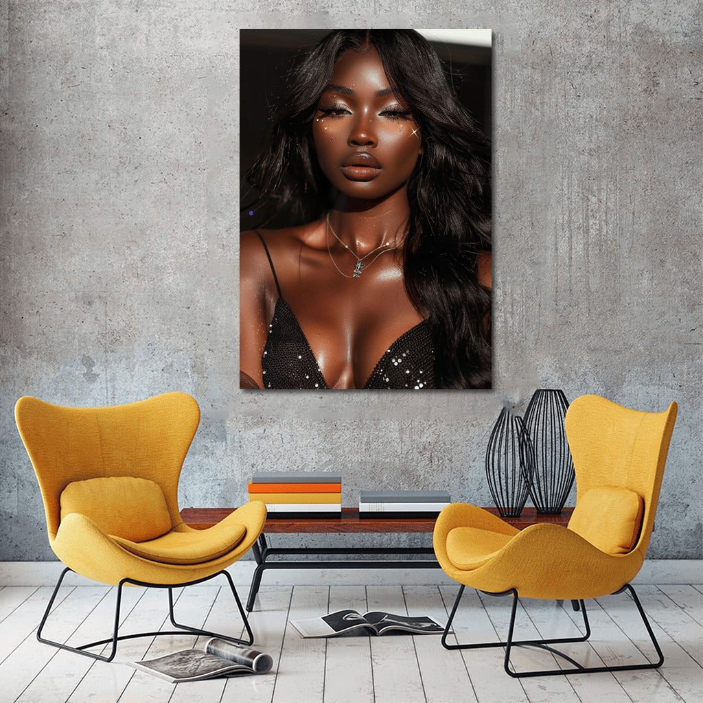 Elegant Grace: Black Beautiful Girl Model