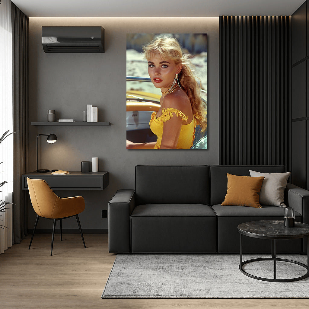 Mysterious Blonde and Vintage Car: Diving into Retro Style