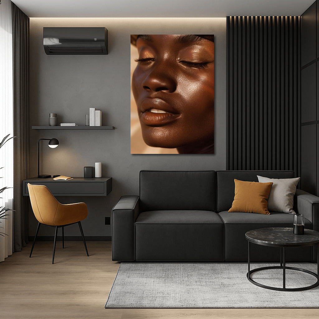 Elegance and Dreaminess: Portrait of a Black Beauty Model
