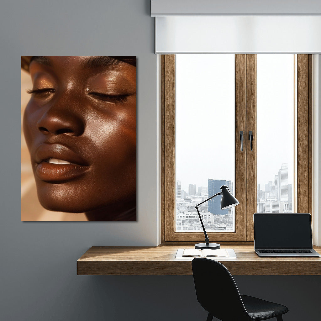 Elegance and Dreaminess: Portrait of a Black Beauty Model