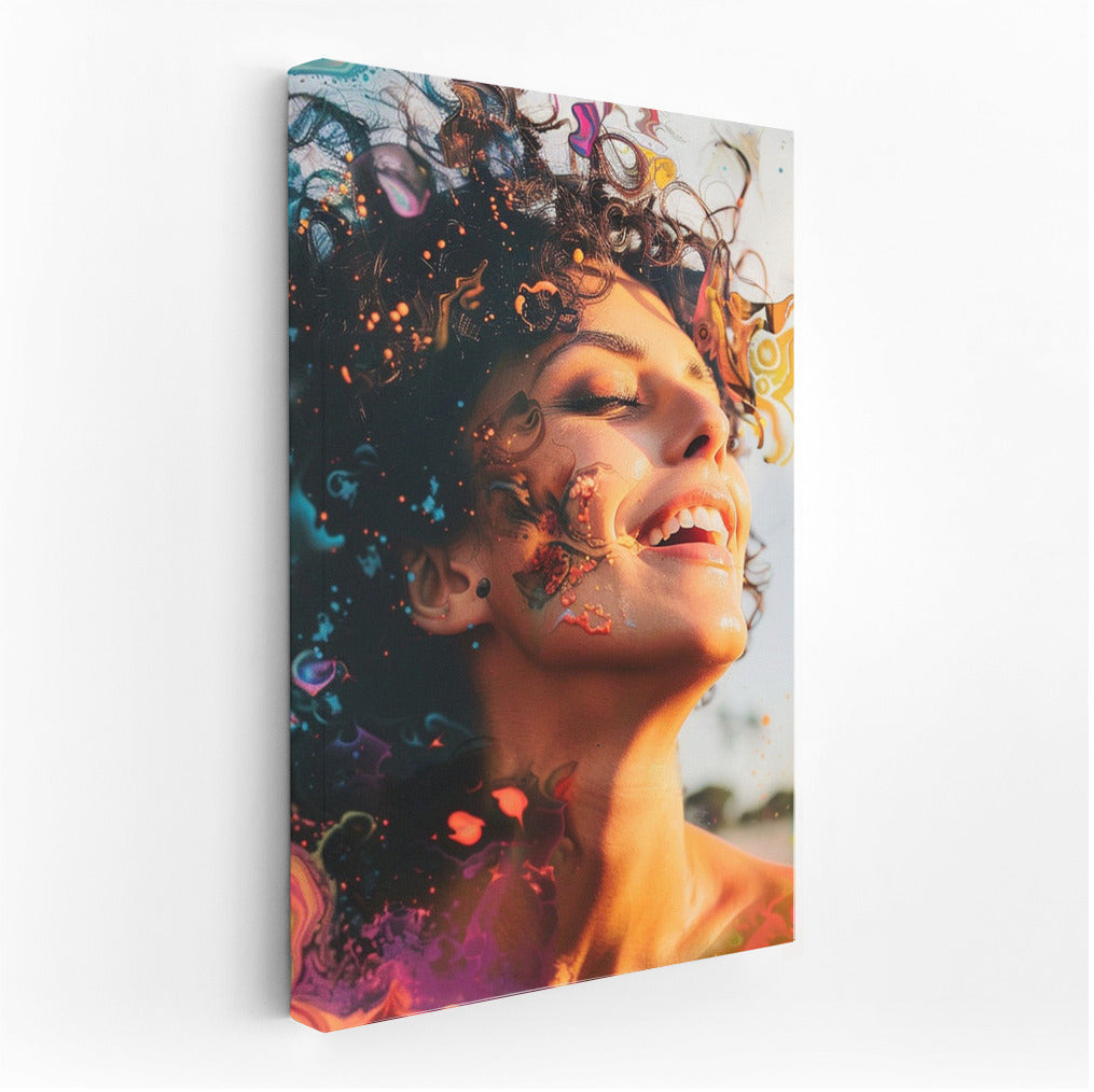 Bright Portrait of a Girl: A Whirlwind of Colors and Emotions