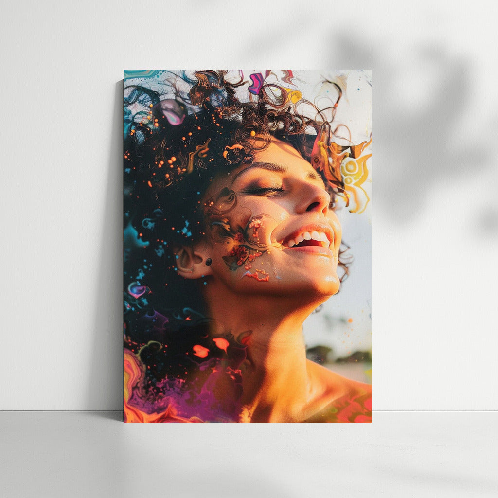 Bright Portrait of a Girl: A Whirlwind of Colors and Emotions