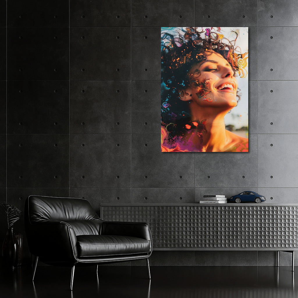 Bright Portrait of a Girl: A Whirlwind of Colors and Emotions