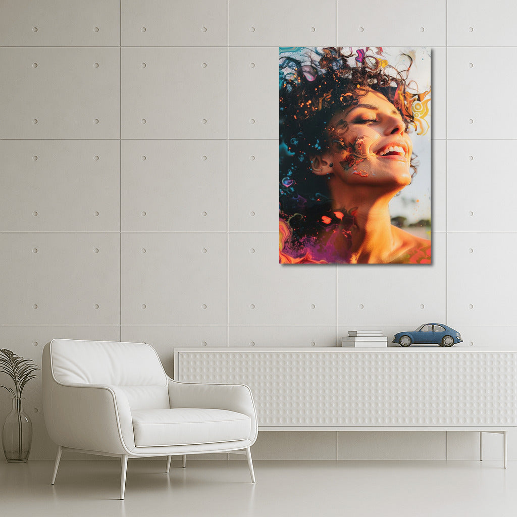 Bright Portrait of a Girl: A Whirlwind of Colors and Emotions
