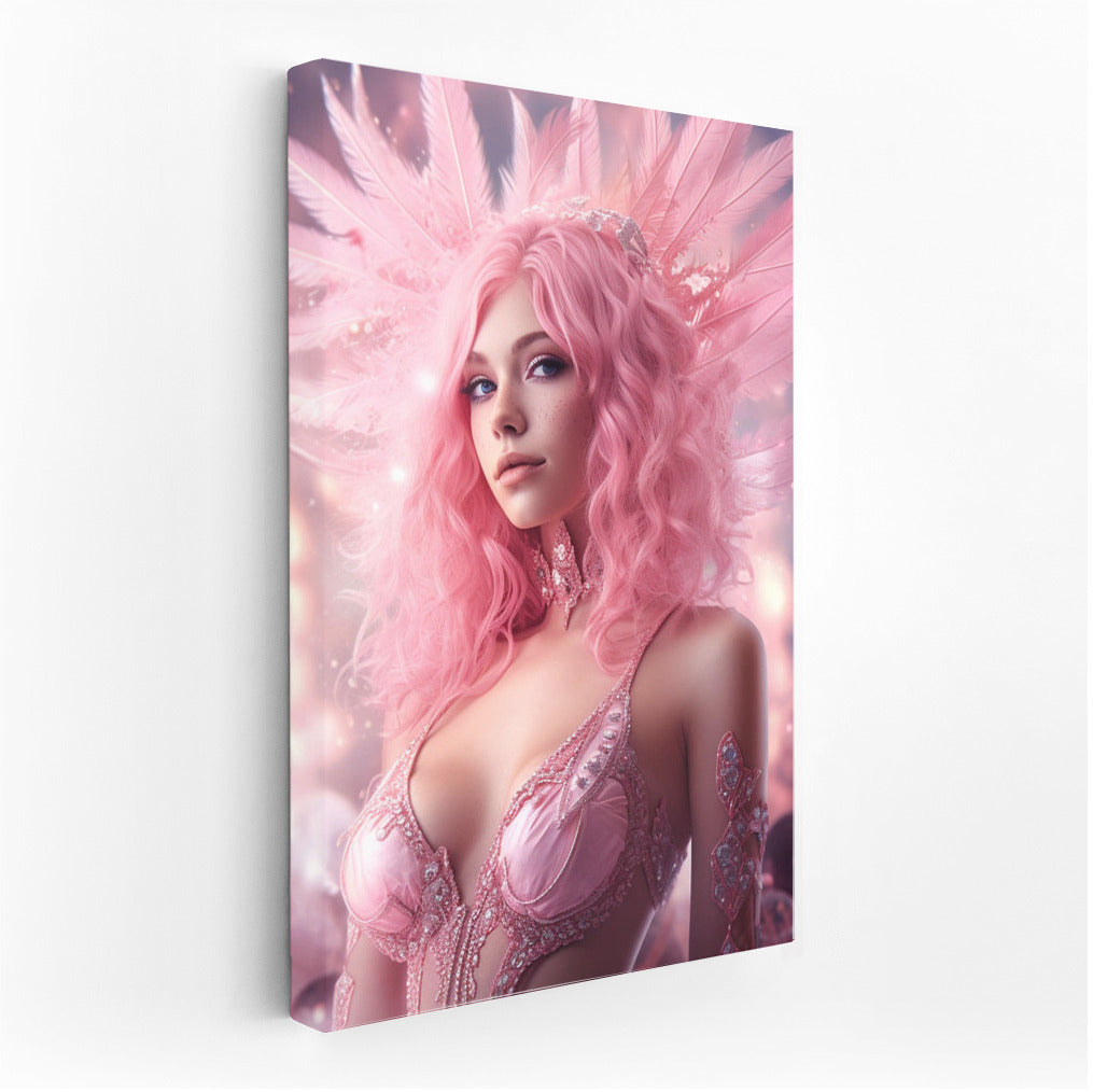 Charm of Pink Mystery: Beautiful Girl in Pink