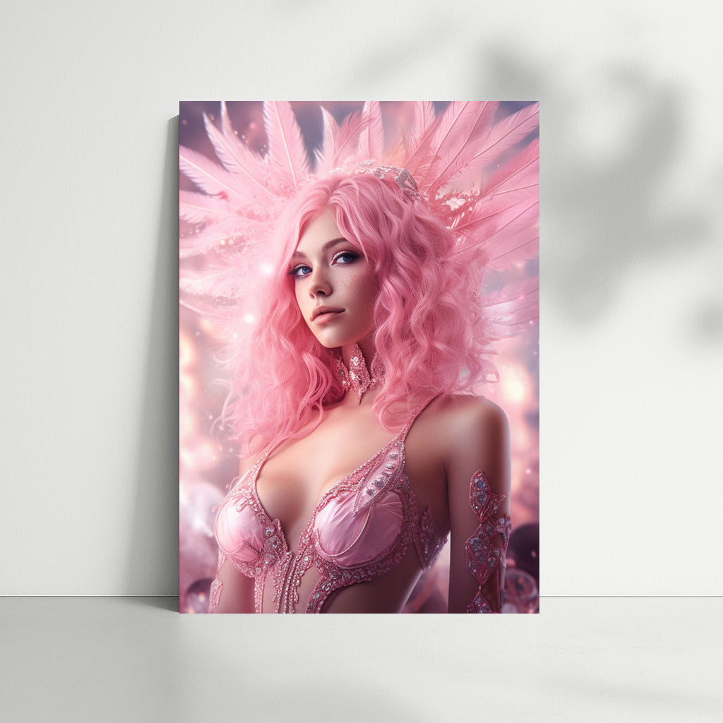 Charm of Pink Mystery: Beautiful Girl in Pink