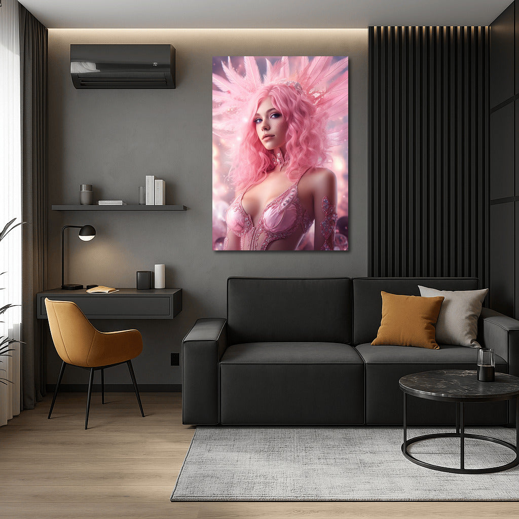 Charm of Pink Mystery: Beautiful Girl in Pink