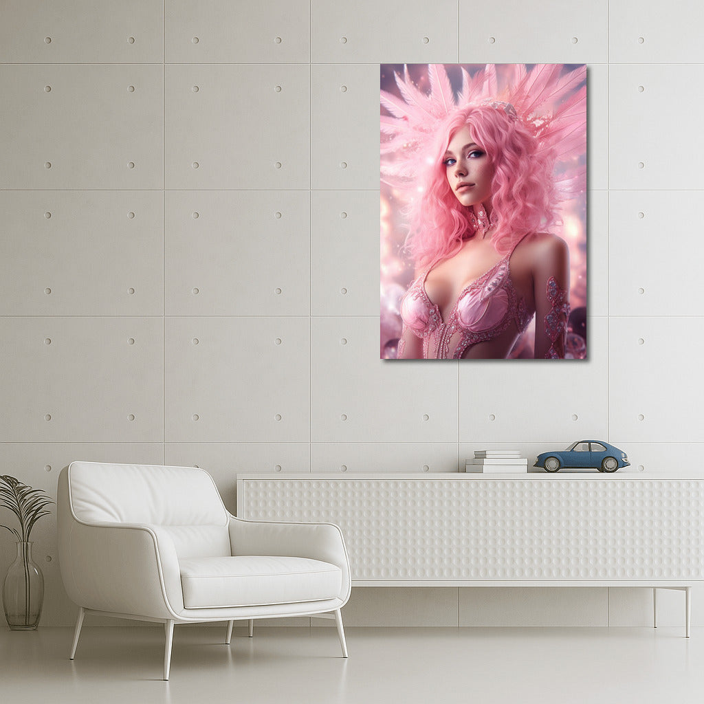 Charm of Pink Mystery: Beautiful Girl in Pink