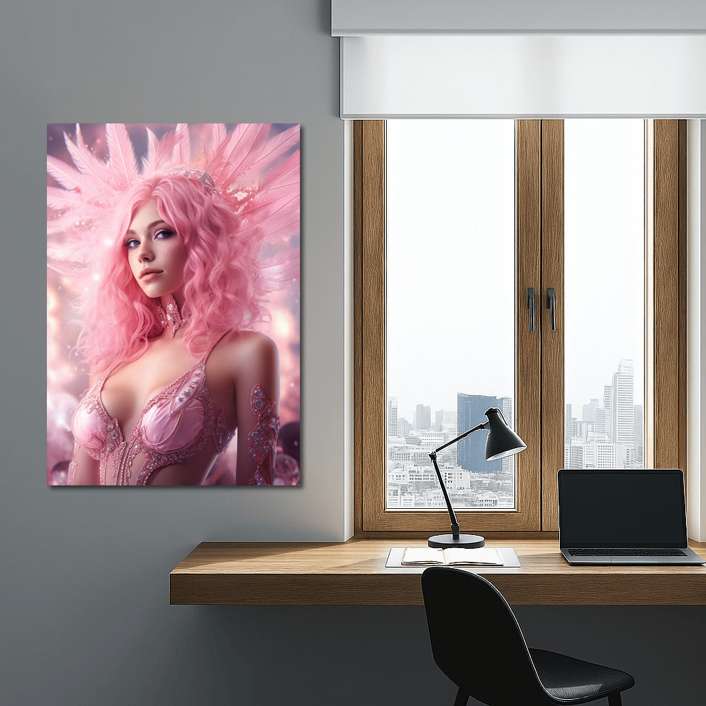 Charm of Pink Mystery: Beautiful Girl in Pink