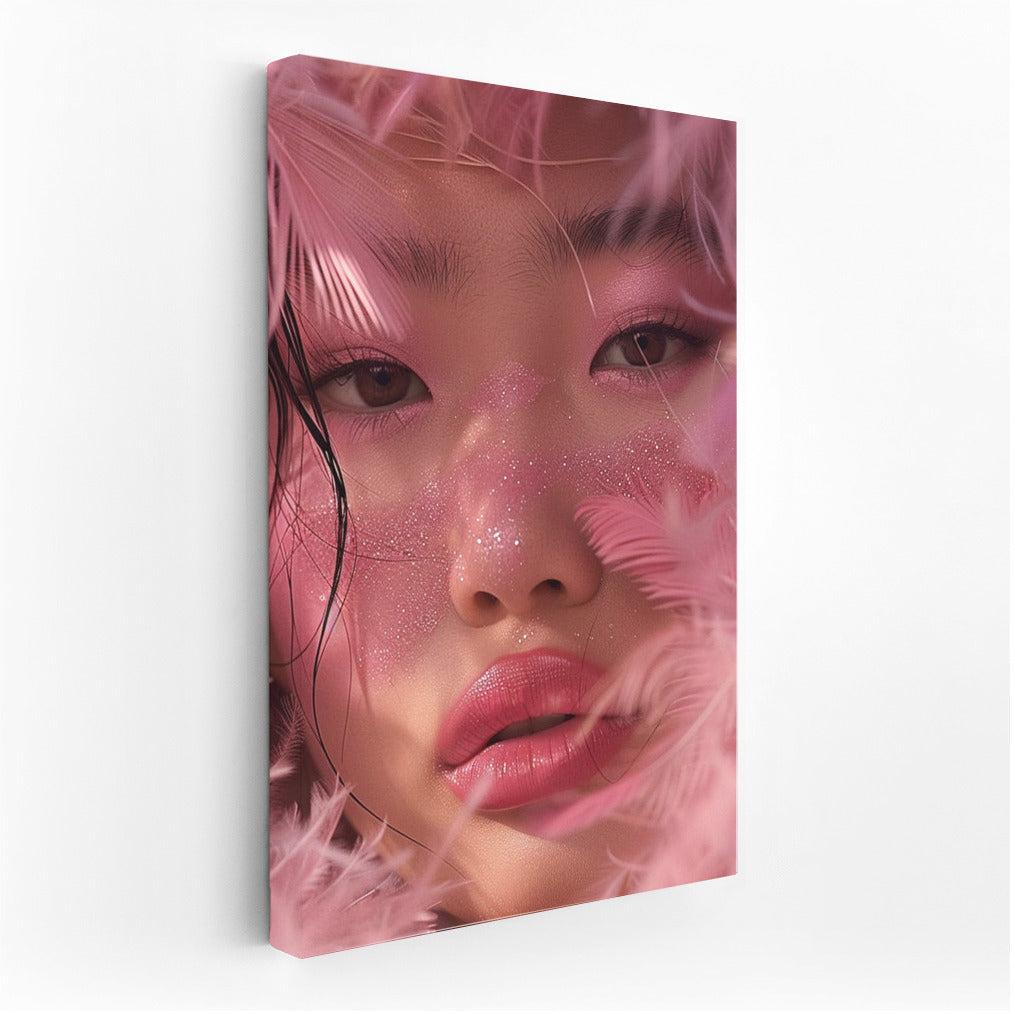 Mysterious Beautiful Girl in Pink
