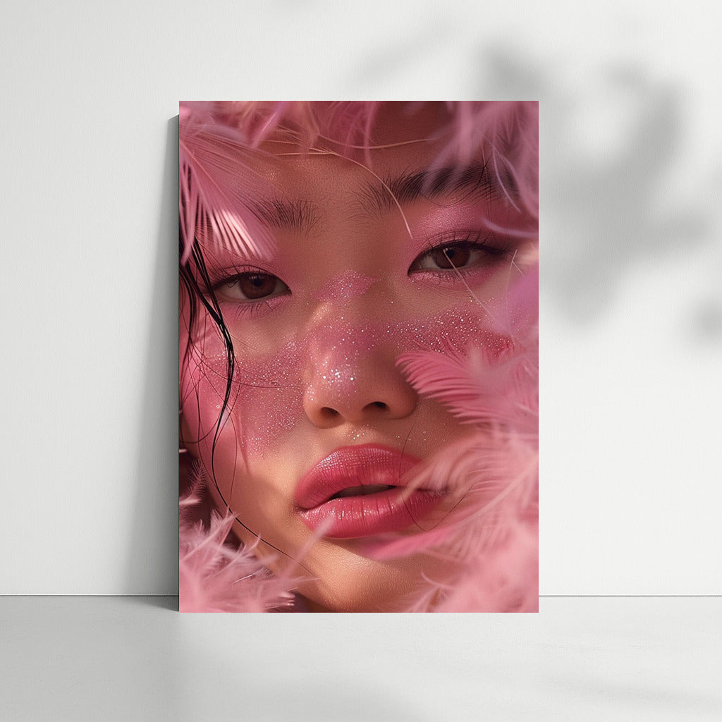 Mysterious Beautiful Girl in Pink