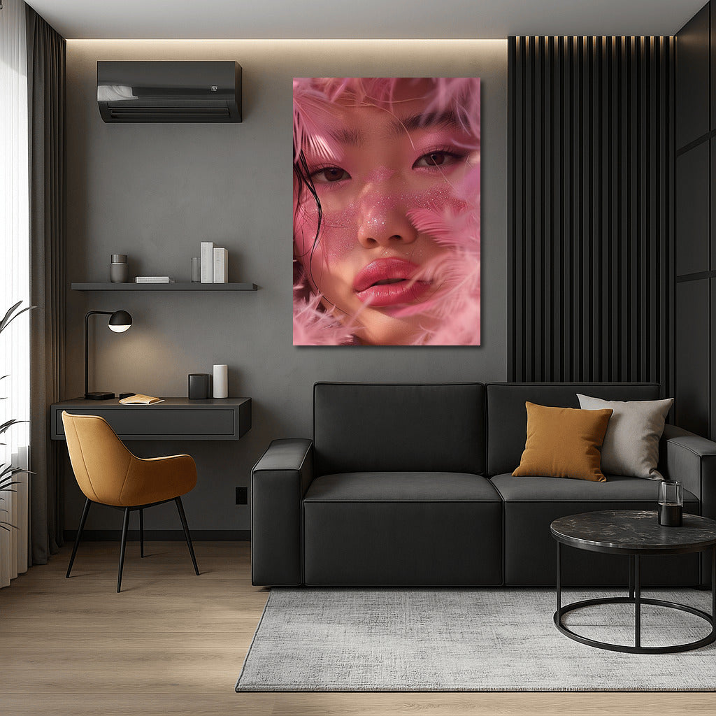 Mysterious Beautiful Girl in Pink