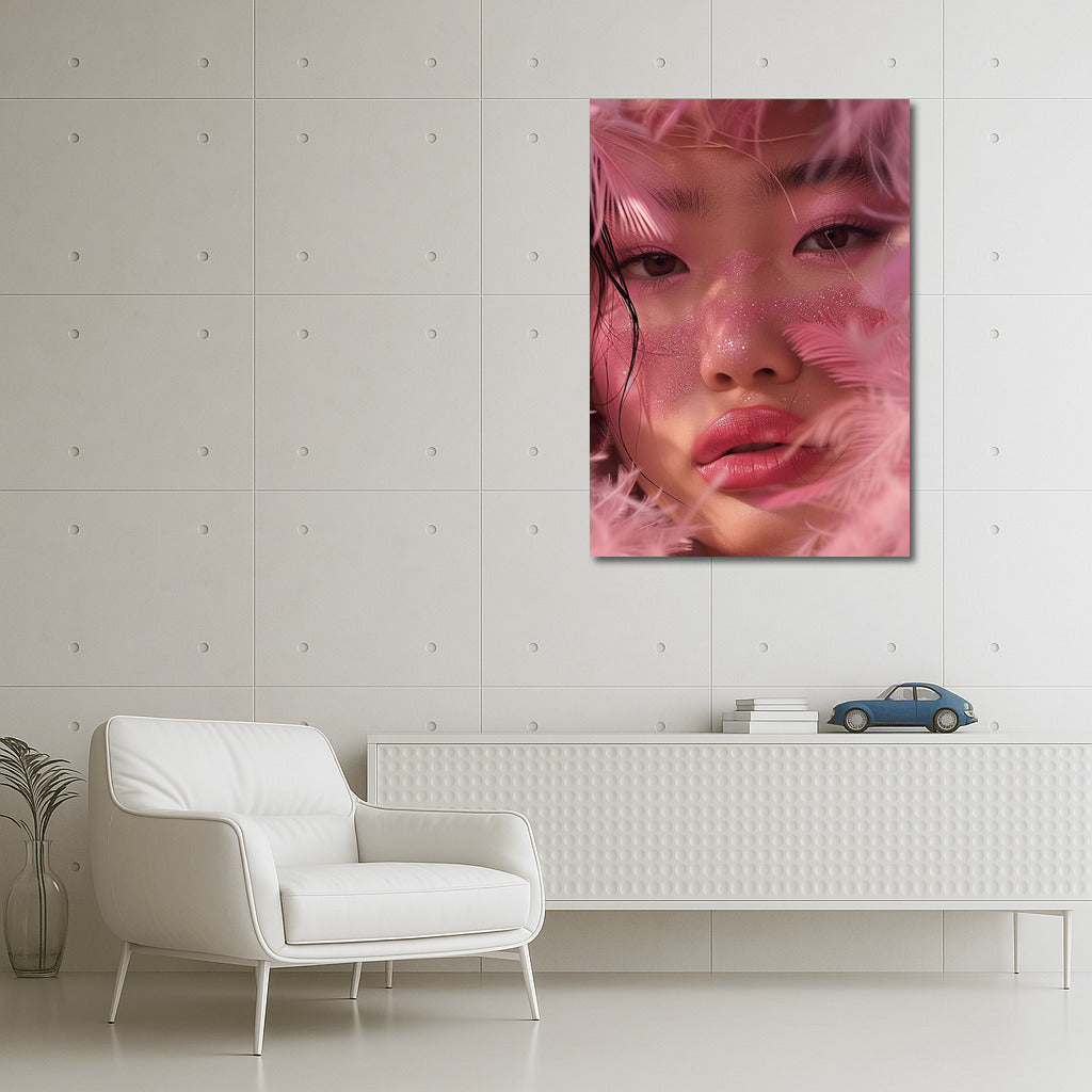 Mysterious Beautiful Girl in Pink
