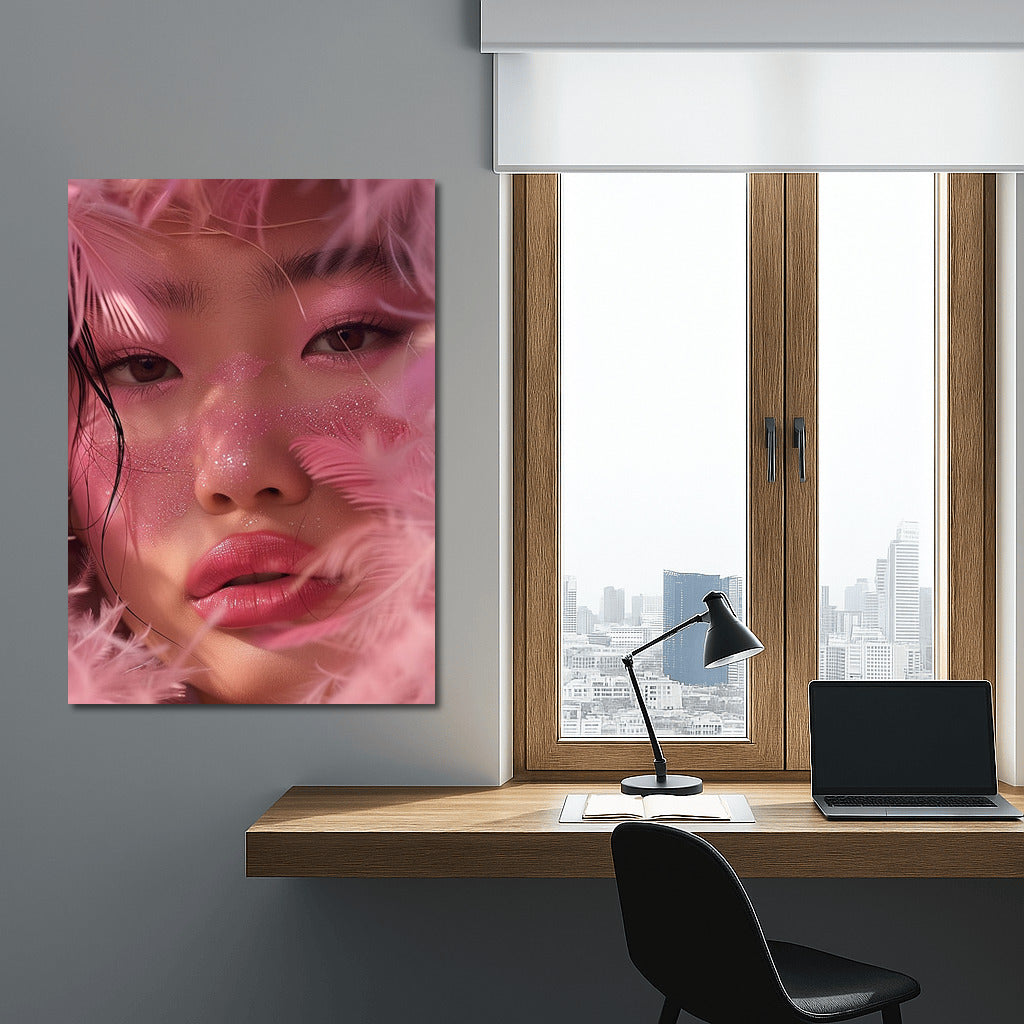 Mysterious Beautiful Girl in Pink