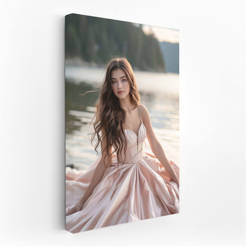 Charm by the Lake: Girl in a Long Dress