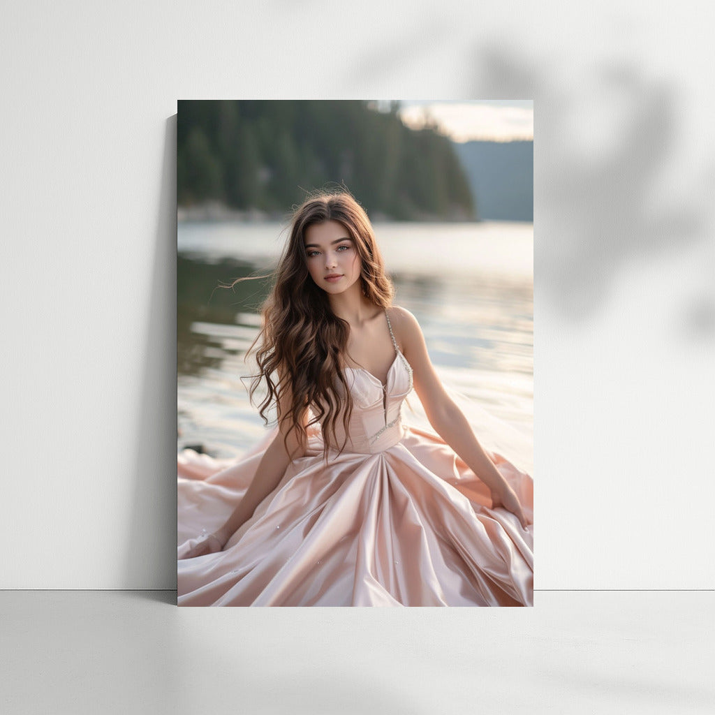 Charm by the Lake: Girl in a Long Dress